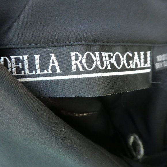 SiLK Western Black Blouse Della Roufogali Bling Rhinestone Sequin Embroidery L - Picture 6 of 7